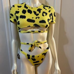 yellow spotted bikini